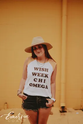 Chi Omega Wish Week Baseball Tee