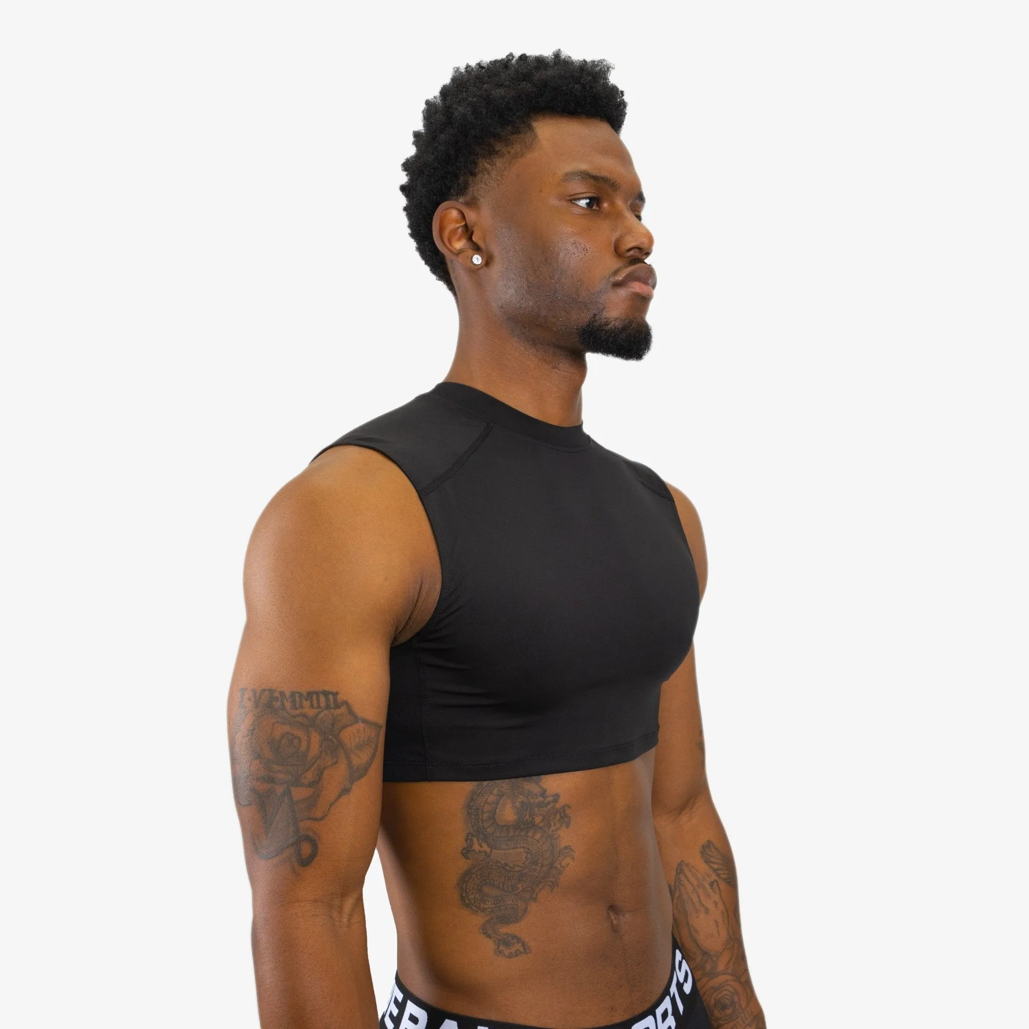 COMPRESSION CROP TANK TOP (BLACK)