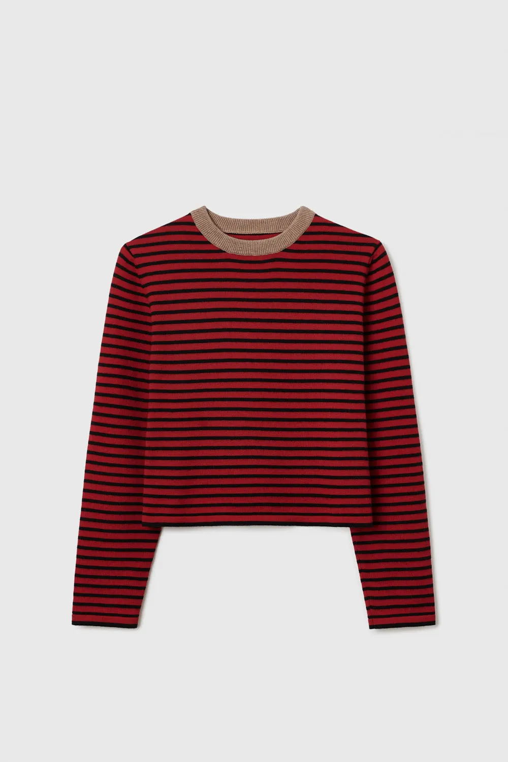 Cordera - Merino Wool Striped T-Shirt Red