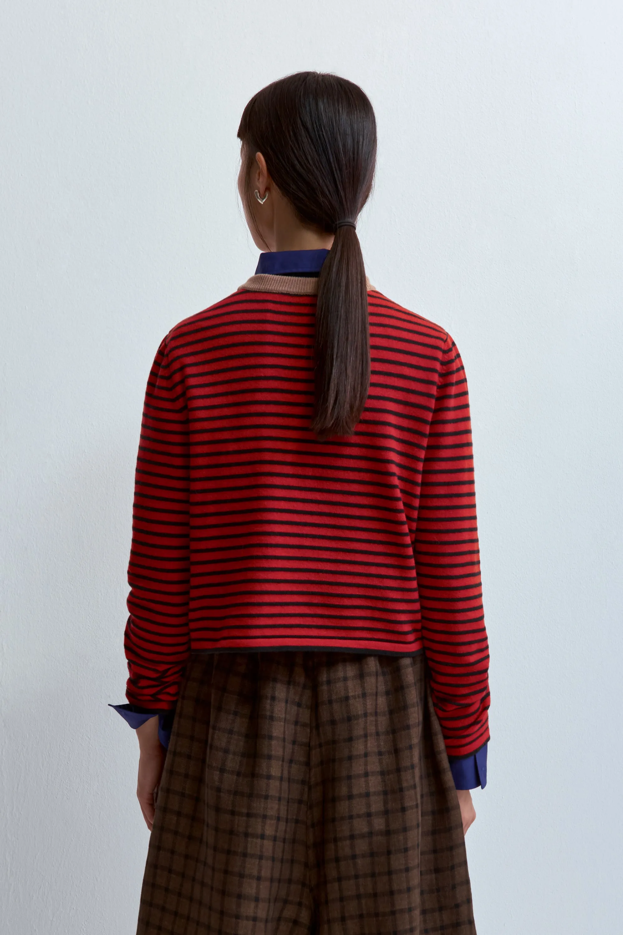 Cordera - Merino Wool Striped T-Shirt Red