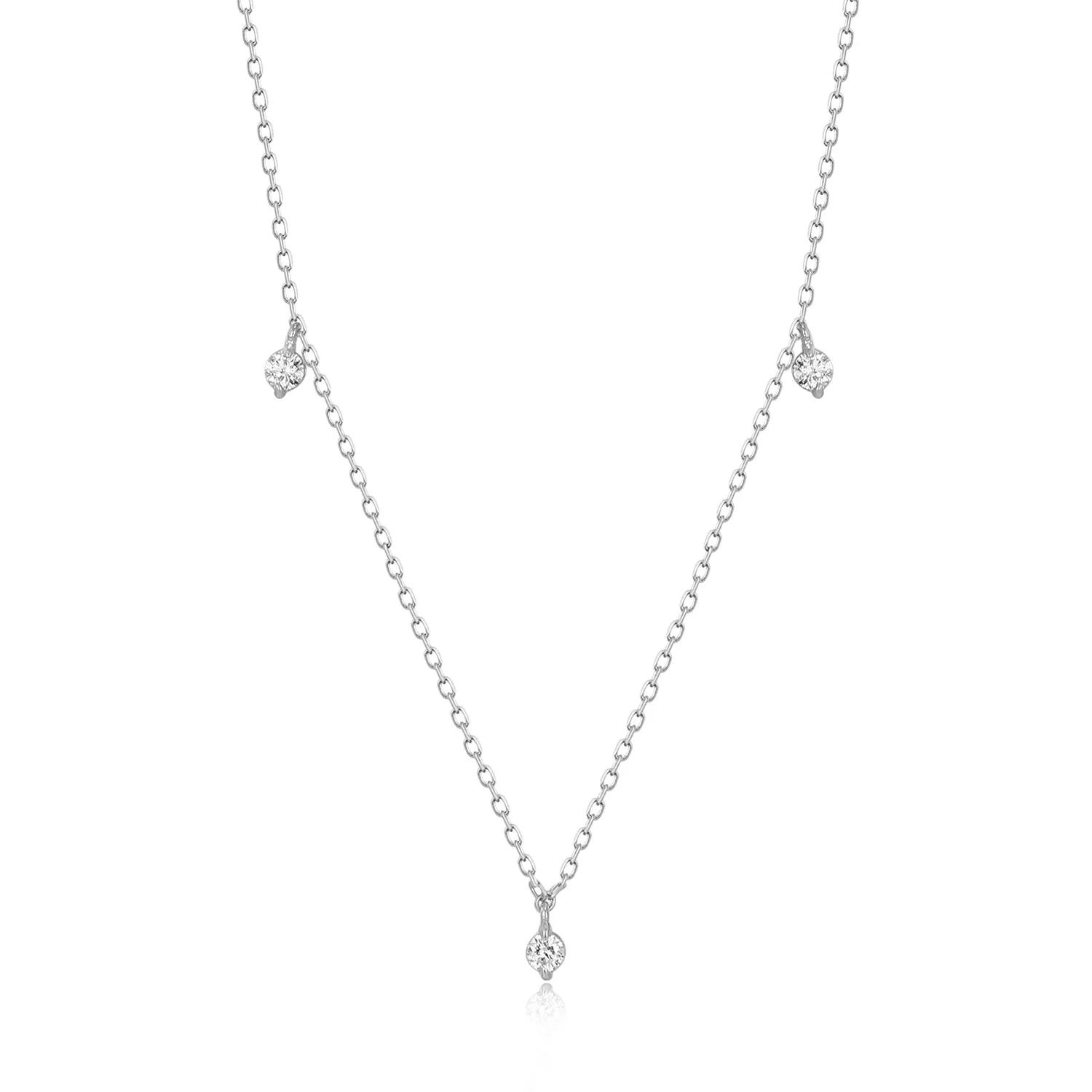 CRESSIDA | Floating Triple Diamond Necklace