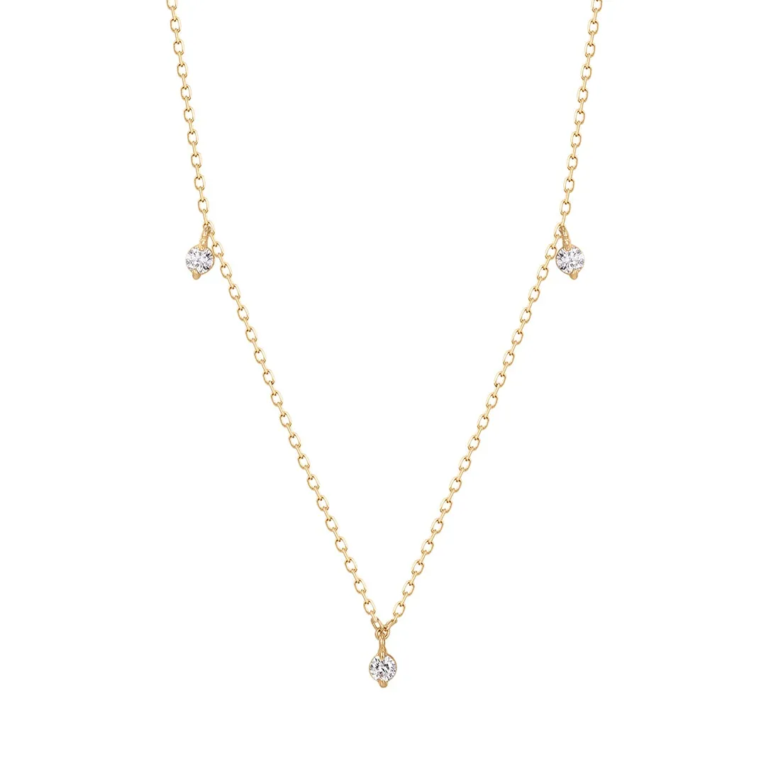 CRESSIDA | Floating Triple Diamond Necklace