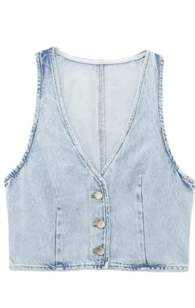 Crop Denim Vest