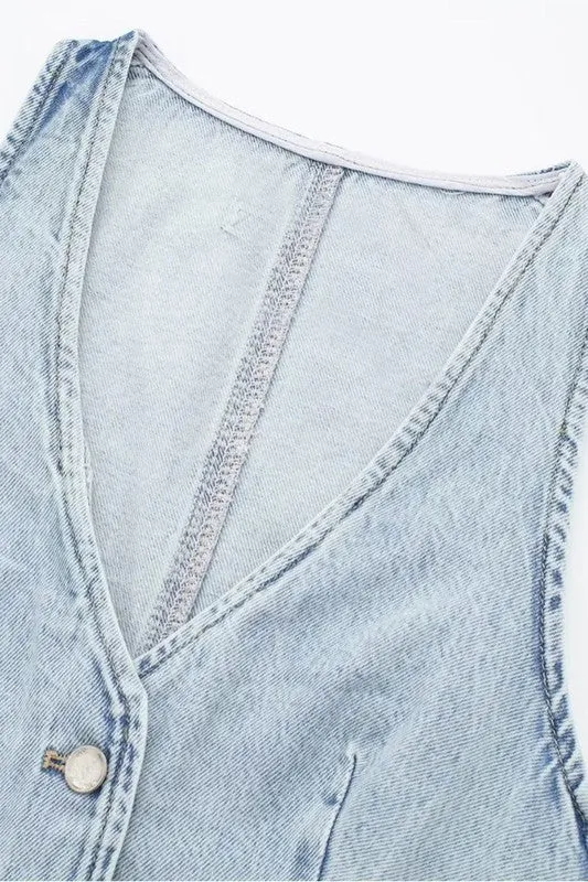 Crop Denim Vest