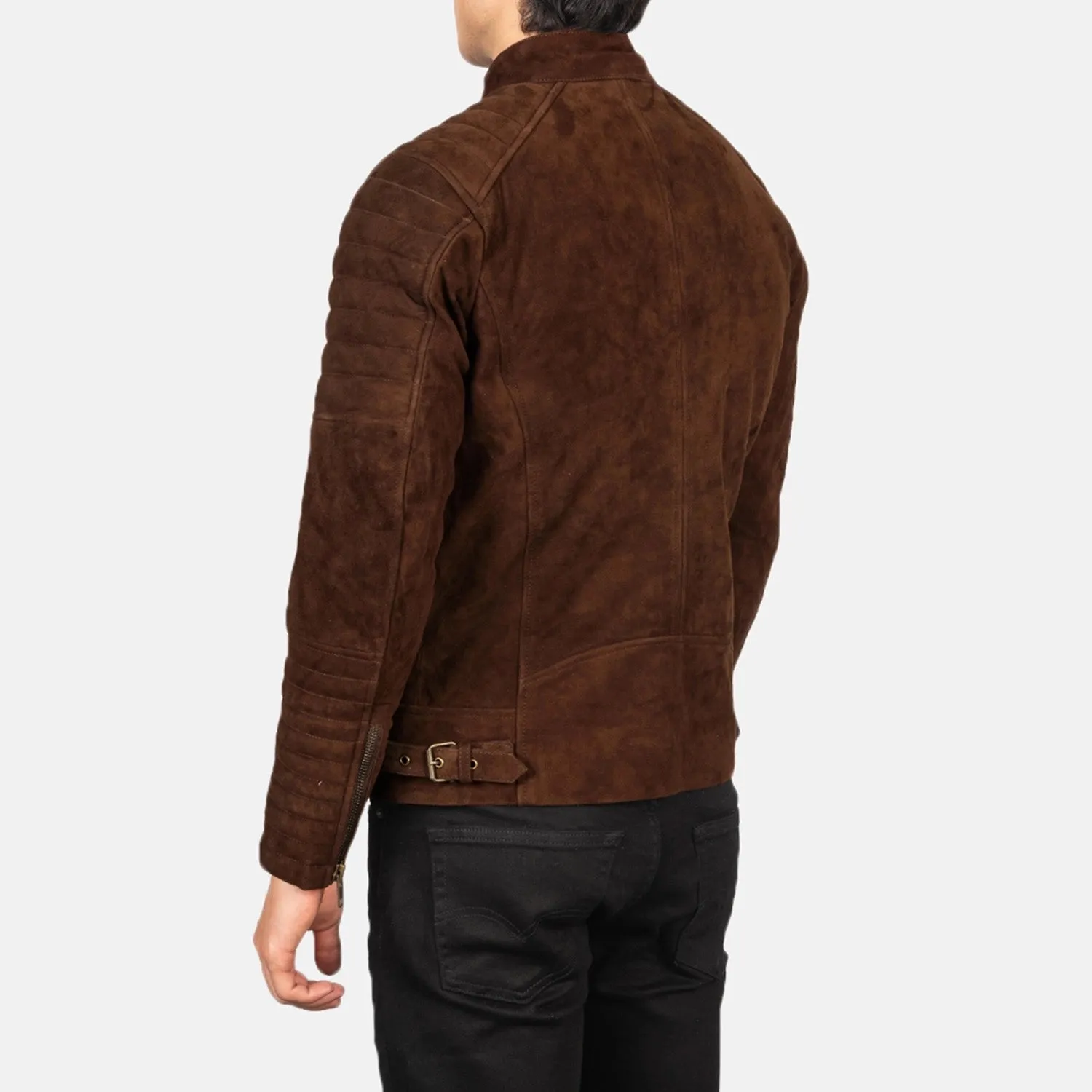 Damian Mocha Suede Biker Jacket