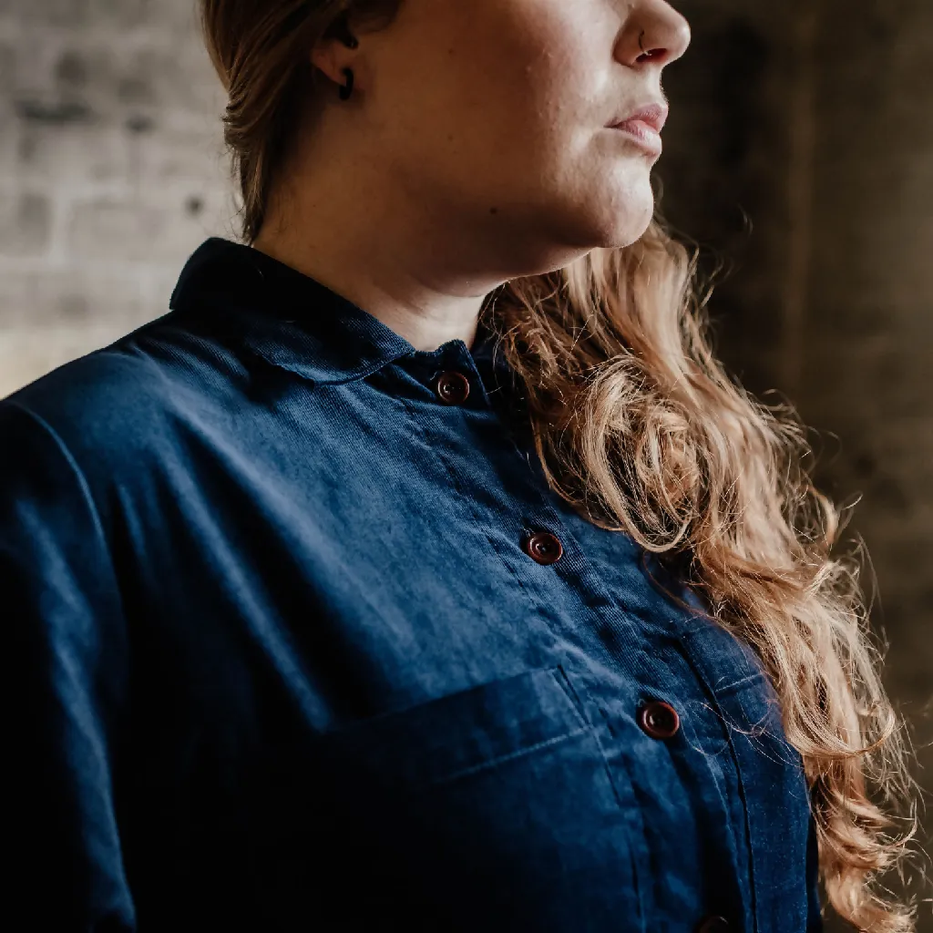 Dorothy Dress In Navy Needlecord