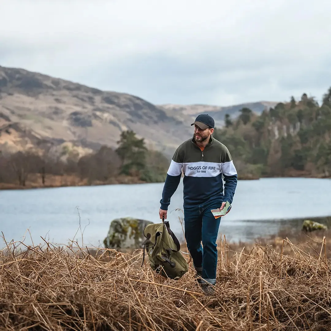 Dumfries 1888 Gents 1/4 Zip Sweatshirt - Forest/White by Hoggs of Fife