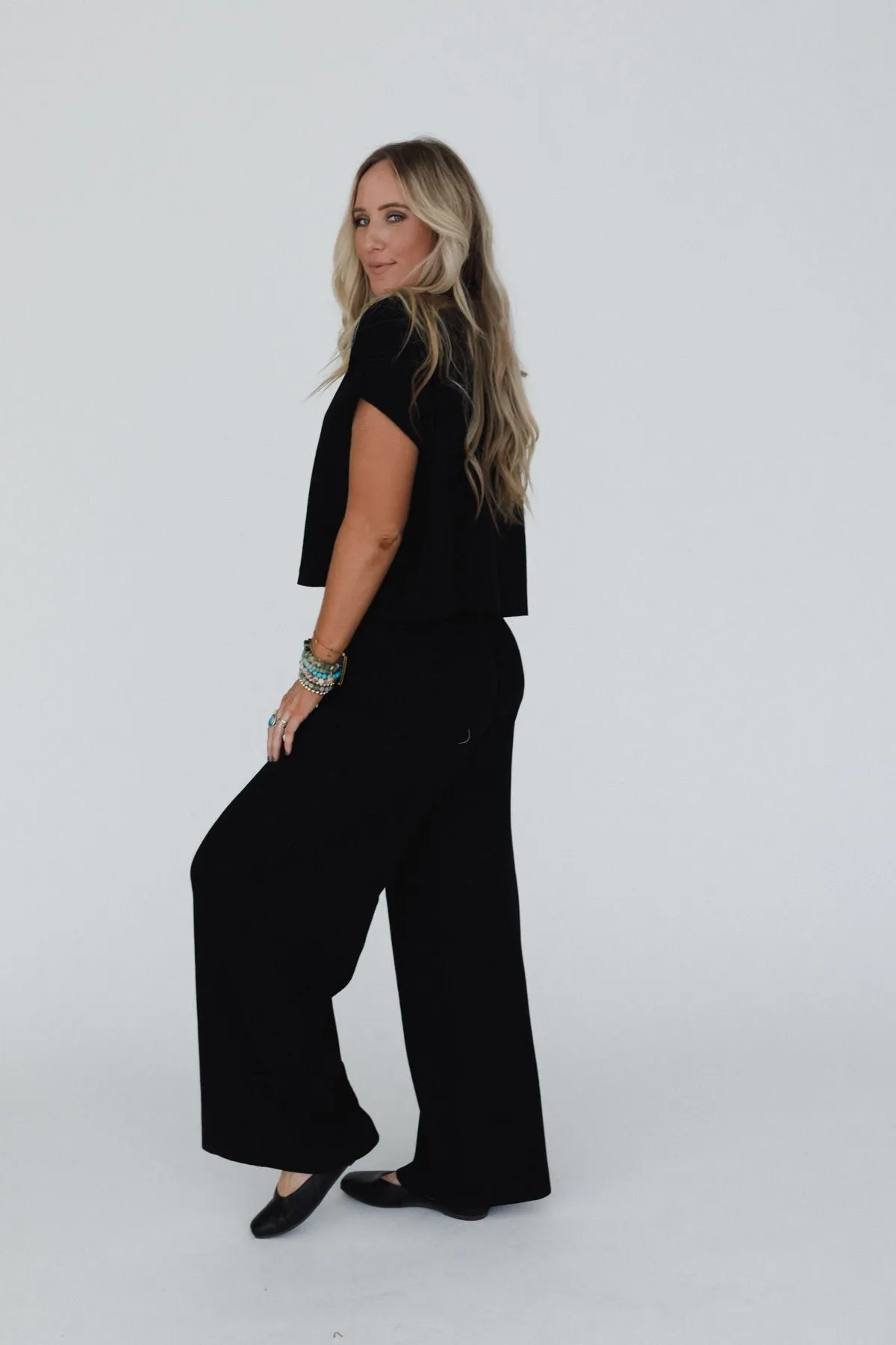 Fall For Me Ribbed Pants - Black