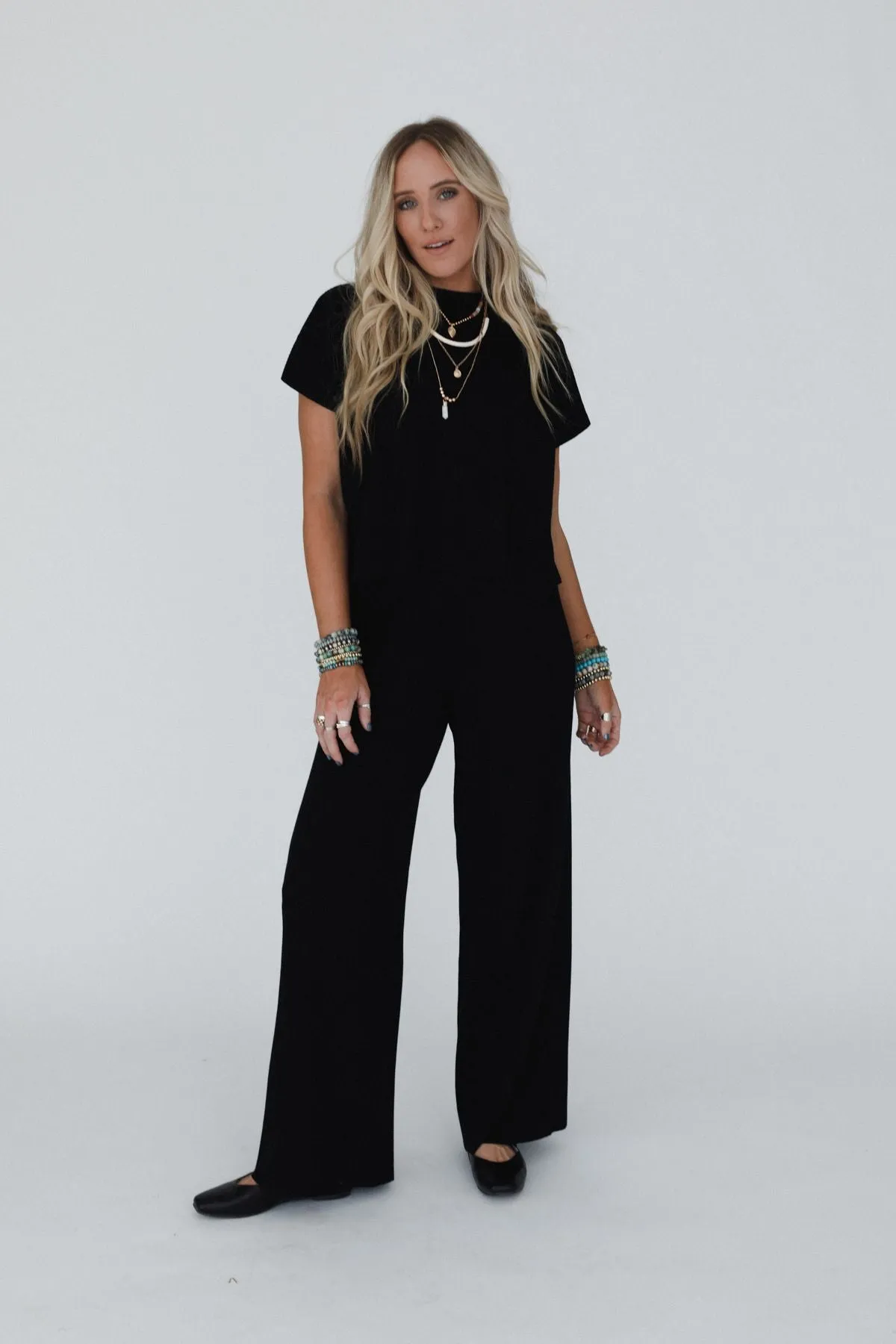 Fall For Me Ribbed Pants - Black