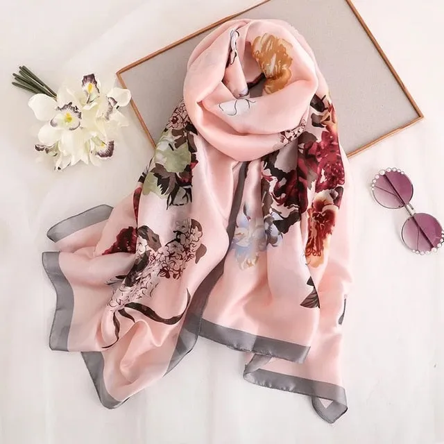 Fashion Silk Scarf Printed Bandana Shawl #LZ141