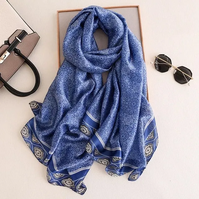 Fashion Silk Scarf Printed Bandana Shawl #LZ141