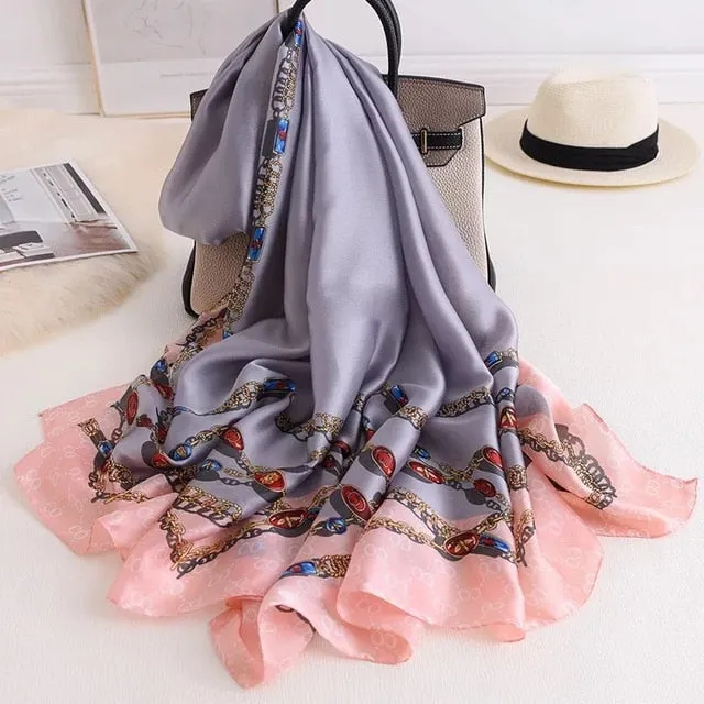 Fashion Silk Scarf Printed Bandana Shawl #LZ141