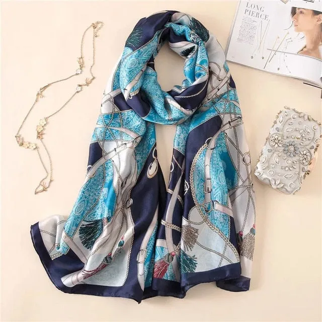 Fashion Silk Scarf Printed Bandana Shawl #LZ141