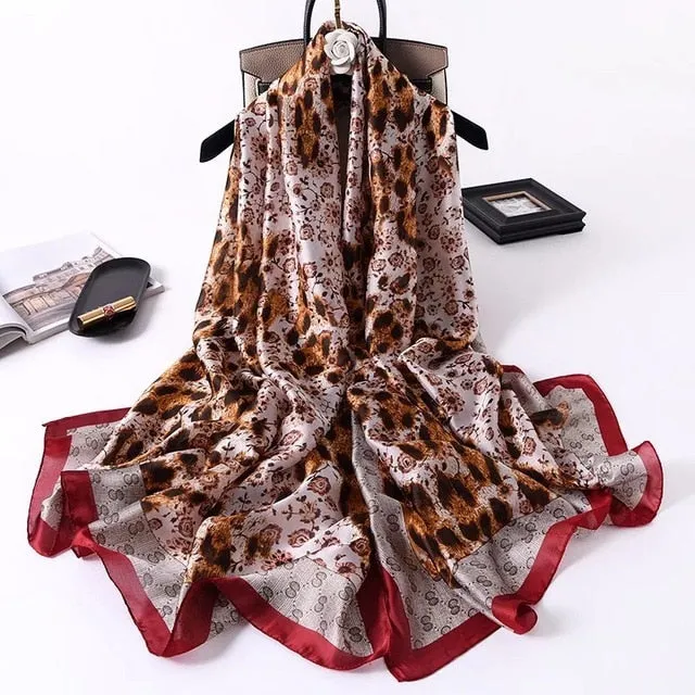 Fashion Silk Scarf Printed Bandana Shawl #LZ141