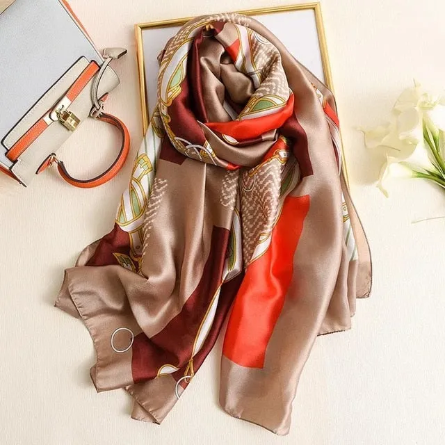 Fashion Silk Scarf Printed Bandana Shawl #LZ141