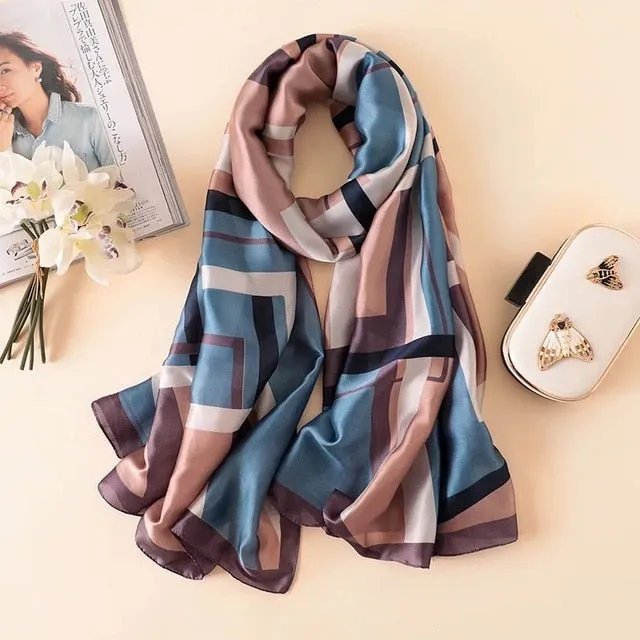 Fashion Silk Scarf Printed Bandana Shawl #LZ141