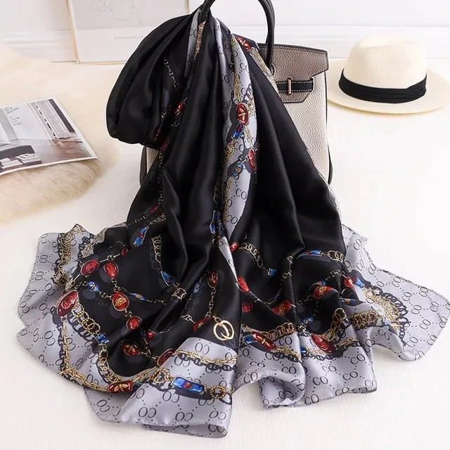 Fashion Silk Scarf Printed Bandana Shawl #LZ141