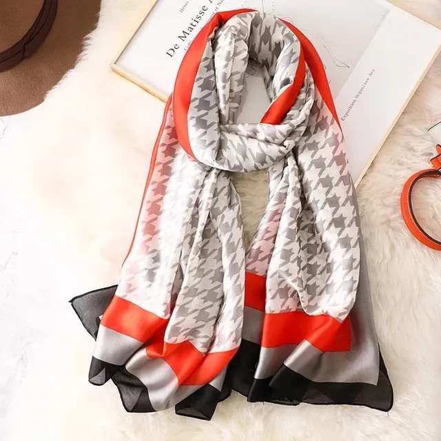 Fashion Silk Scarf Printed Bandana Shawl #LZ141