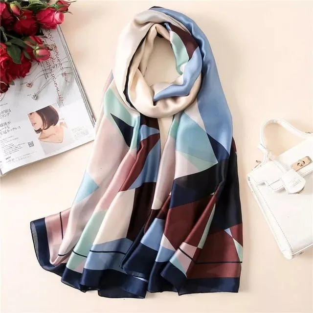 Fashion Silk Scarf Printed Bandana Shawl #LZ141