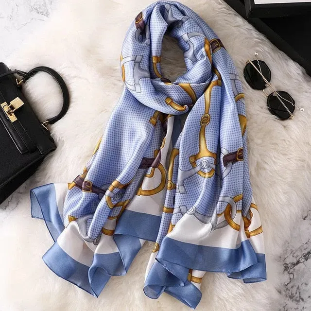 Fashion Silk Scarf Printed Bandana Shawl #LZ141