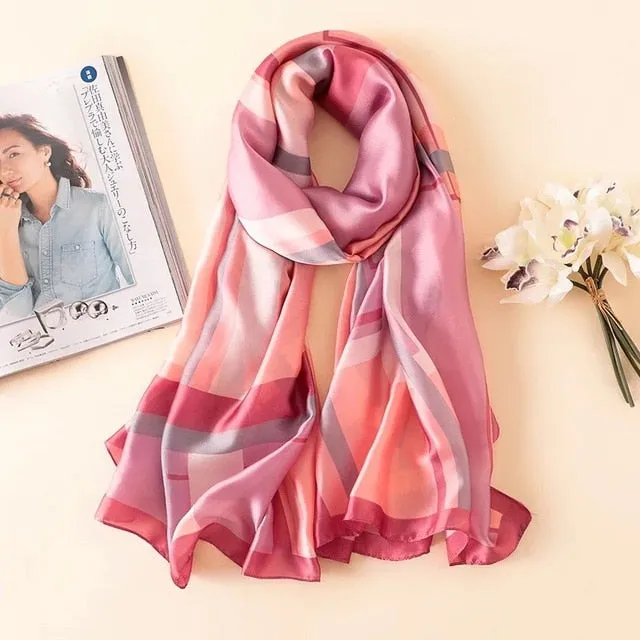 Fashion Silk Scarf Printed Bandana Shawl #LZ141