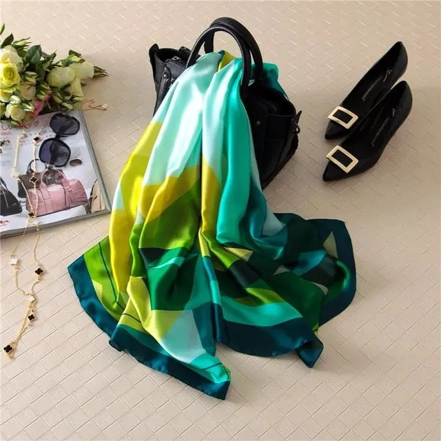 Fashion Silk Scarf Printed Bandana Shawl #LZ141