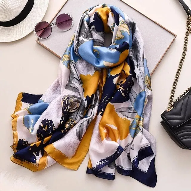 Fashion Silk Scarf Printed Bandana Shawl #LZ141