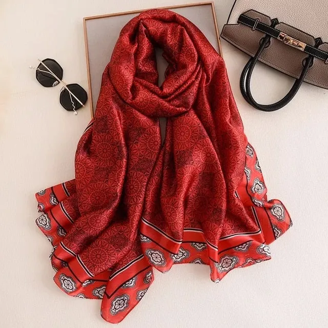 Fashion Silk Scarf Printed Bandana Shawl #LZ141