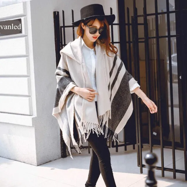 Fashion Winter Scarf Poncho Printed Bandana Shawl #DS-1