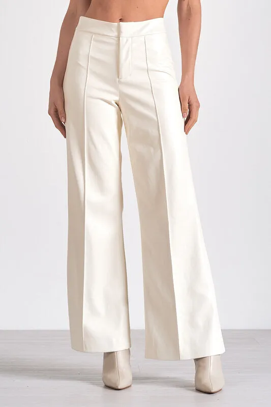 Faux Leather High Waist Flare Pants