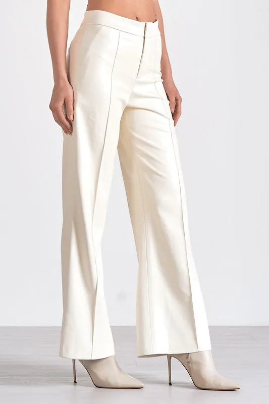 Faux Leather High Waist Flare Pants