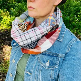 Flannel Patchwork Infinity Scarf