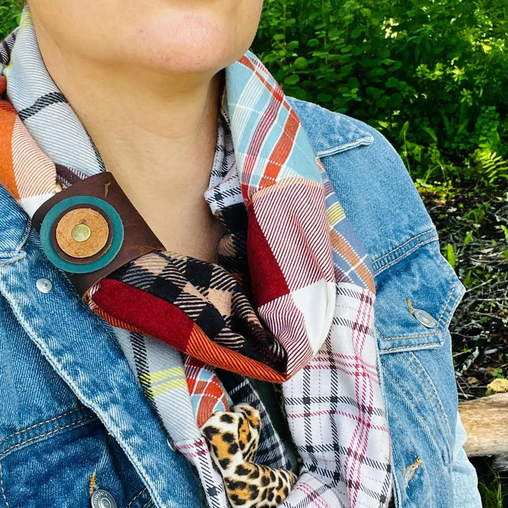 Flannel Patchwork Infinity Scarf