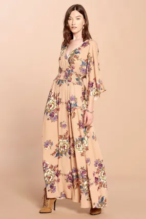 Floral Print Maxi Wrap Dress