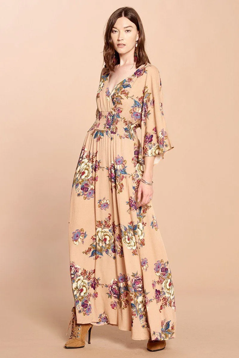 Floral Print Maxi Wrap Dress