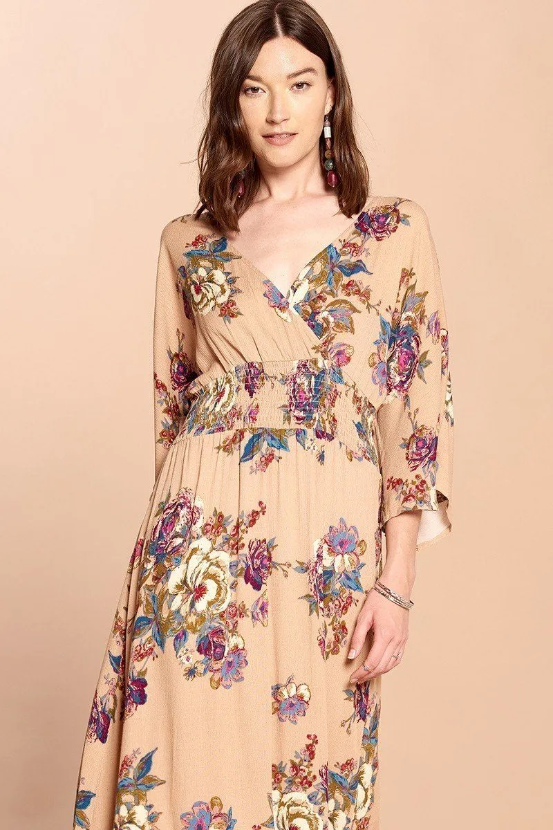 Floral Print Maxi Wrap Dress