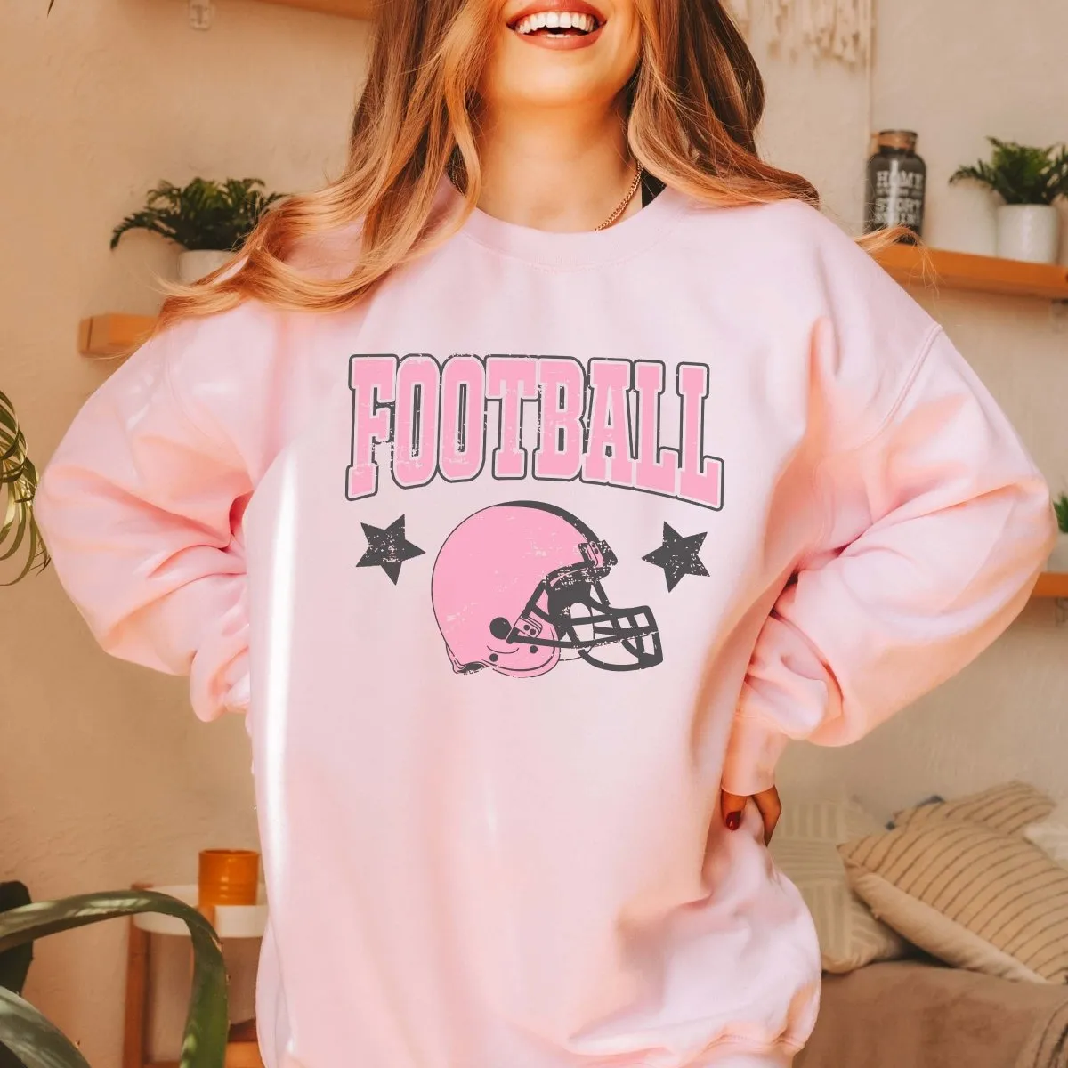 Football Helmet Pink Wholesale Sweatshirt - Fast Shipping