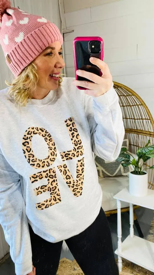 For the Love of Leopard Crewneck** - Final Sale