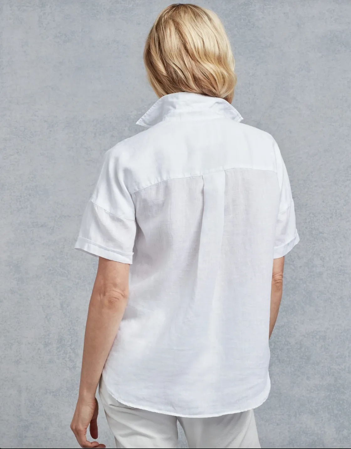 Frank & Eileen - Women's Rose S/S Button Down in White Linen