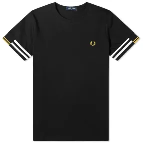 Fred Perry Abstract Cuff T-Shirt Black