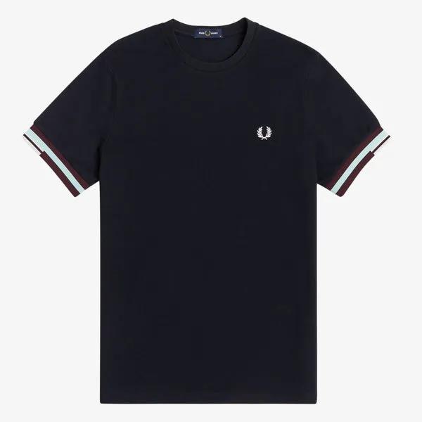 Fred Perry Abstract Cuff T-Shirt - Navy