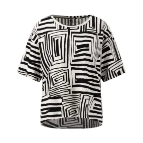 Fynch-Hatton Printed Maze T-Shirt Black 24046168