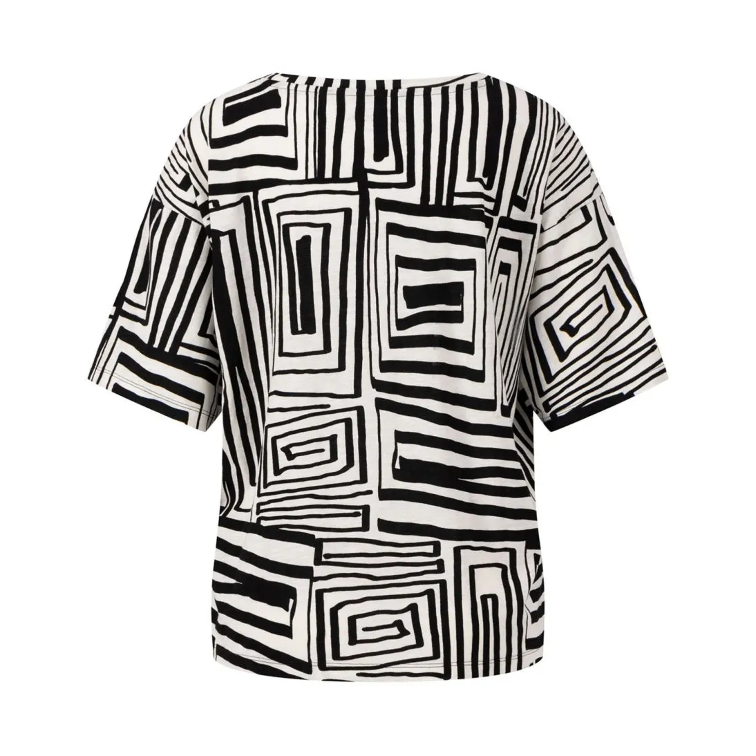 Fynch-Hatton Printed Maze T-Shirt Black 24046168