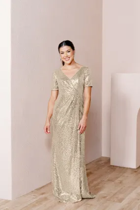 Giselle Sequin Dress | Ready To Ship | Champagne Gold