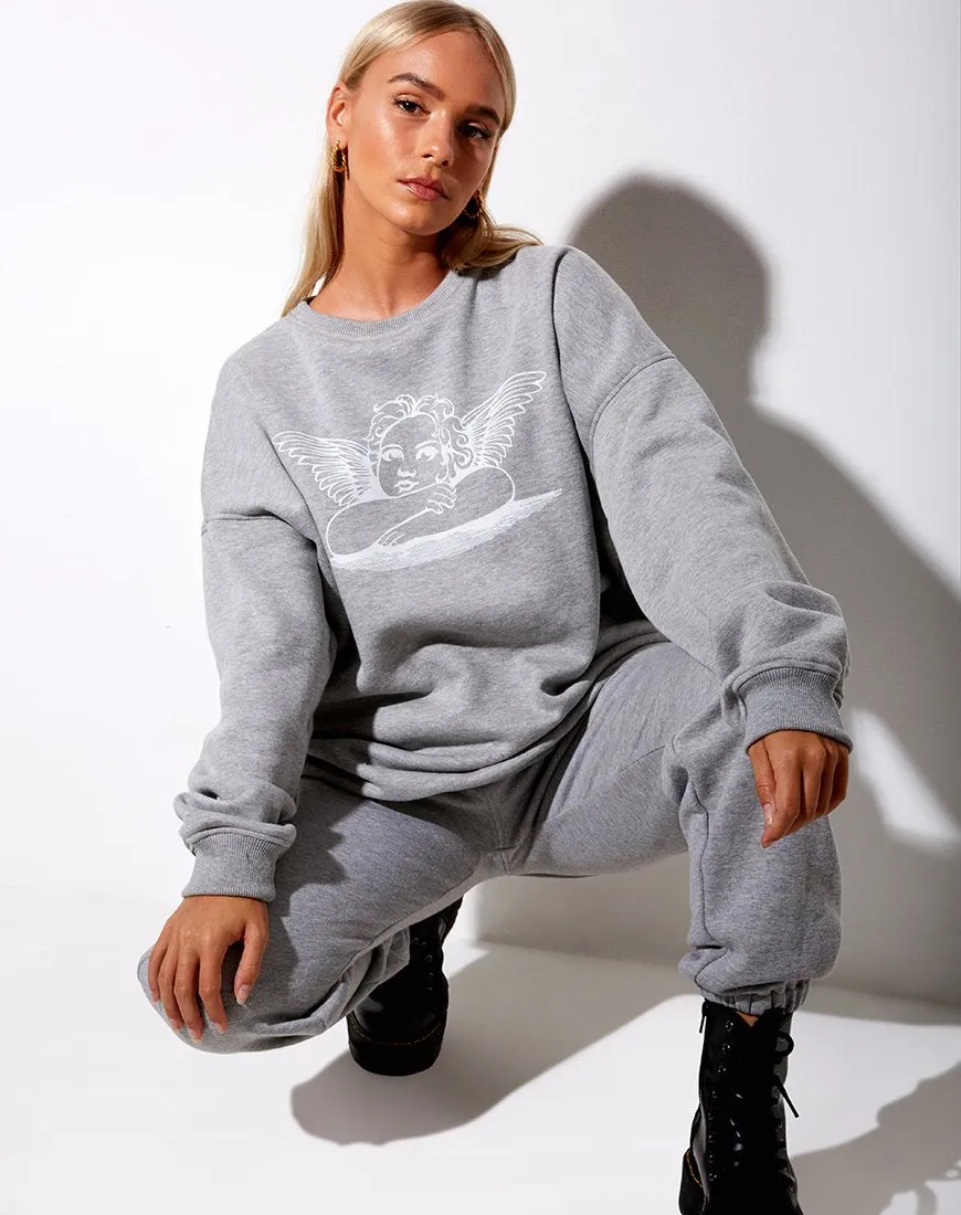 Glo Sweatshirt in Grey Marl Angelo