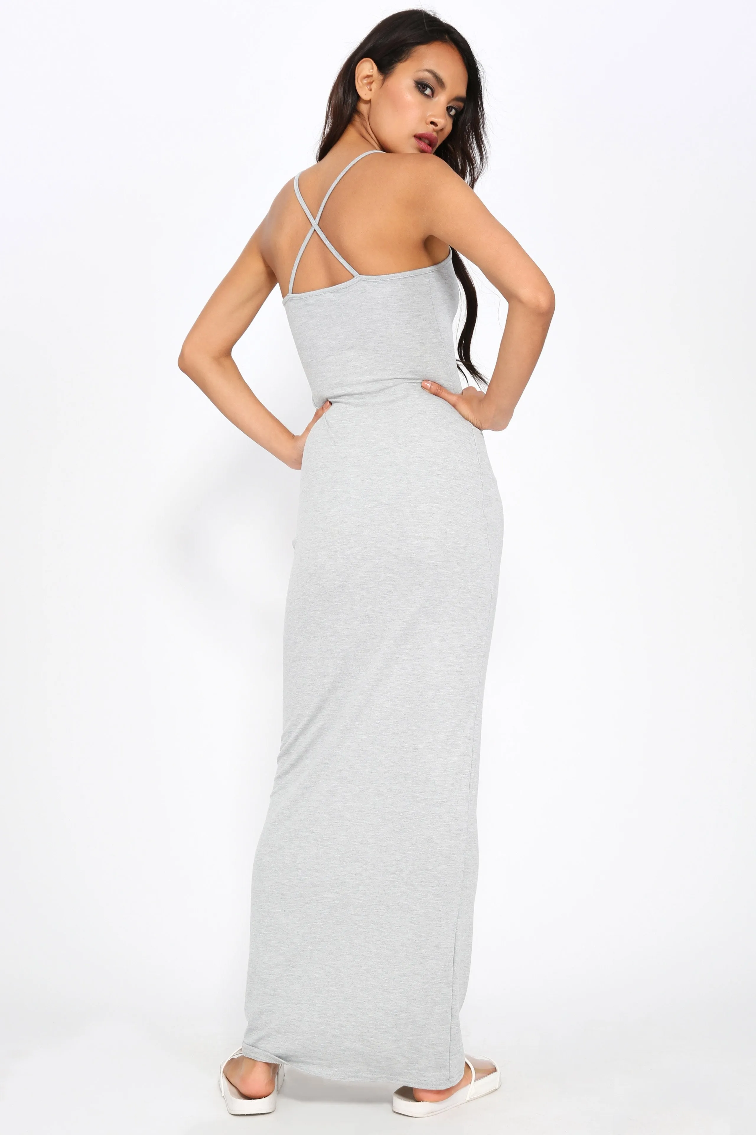 Grey Jersey Bodycon Maxi Dress