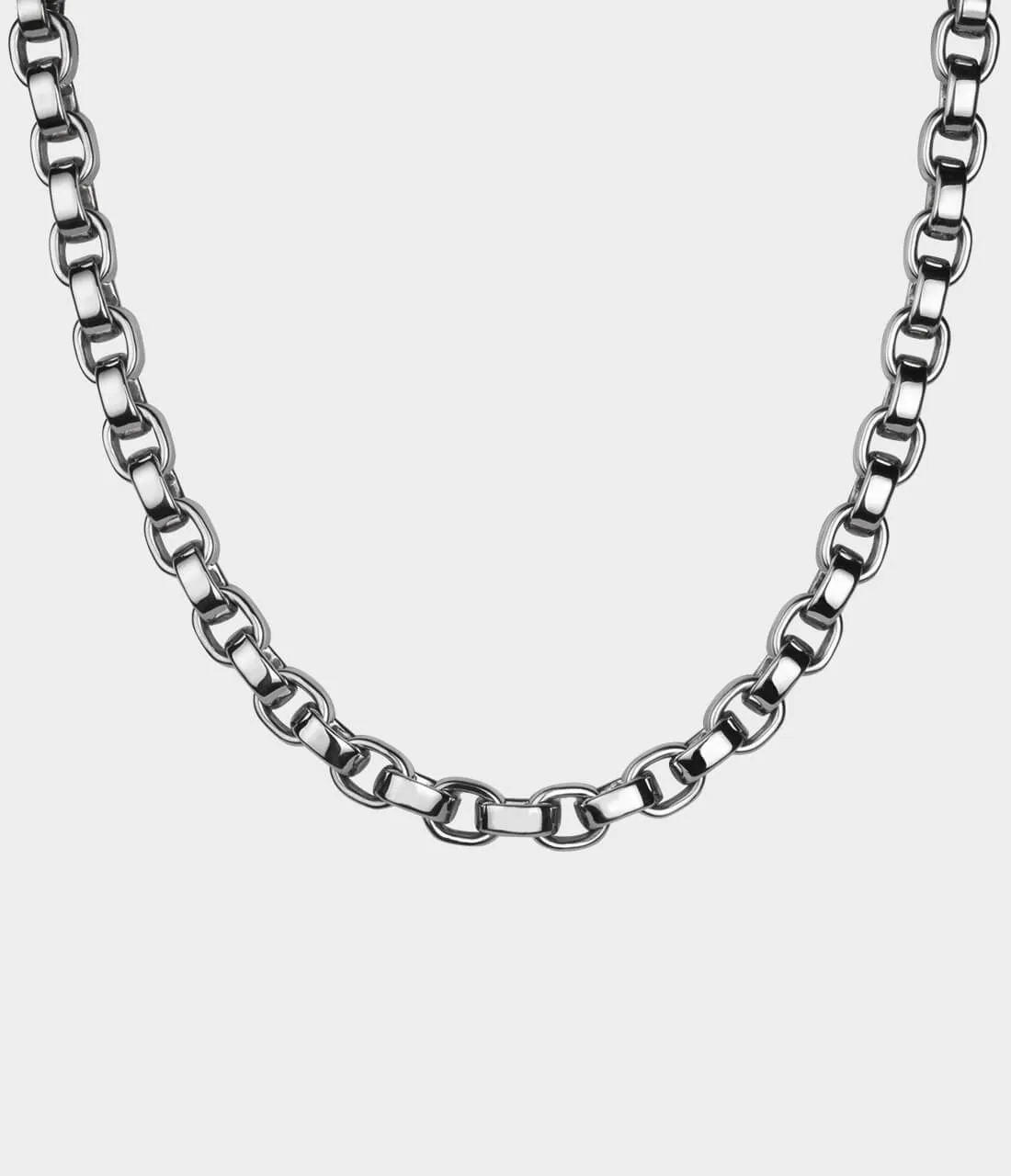 Heavy Link Necklace in Silver, 44cm Size Medium