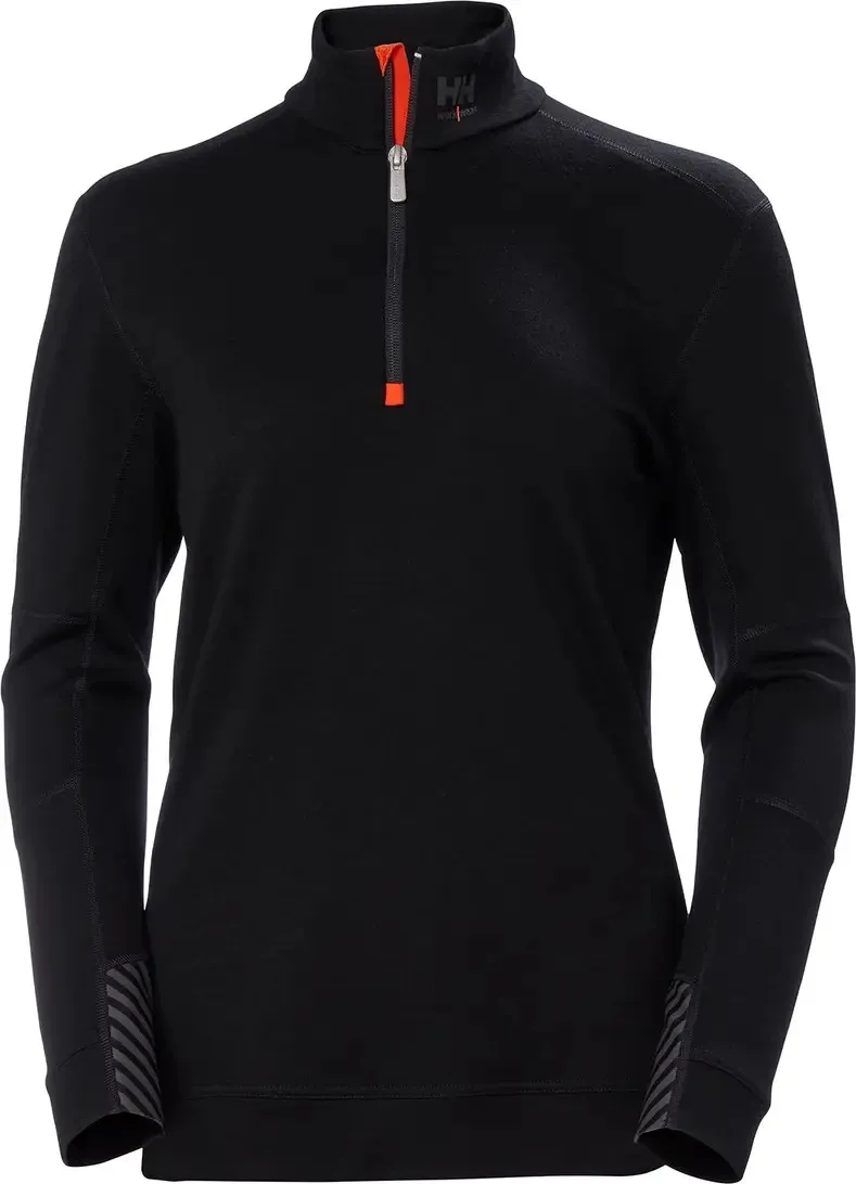 Helly Hansen Workwear Women&#x27;s Halfzip Shirt Lifa Merino Black | Buy Helly Hansen Workwear Women&#x27;s Halfzip Shirt Lifa Merino Black here | Outnorth