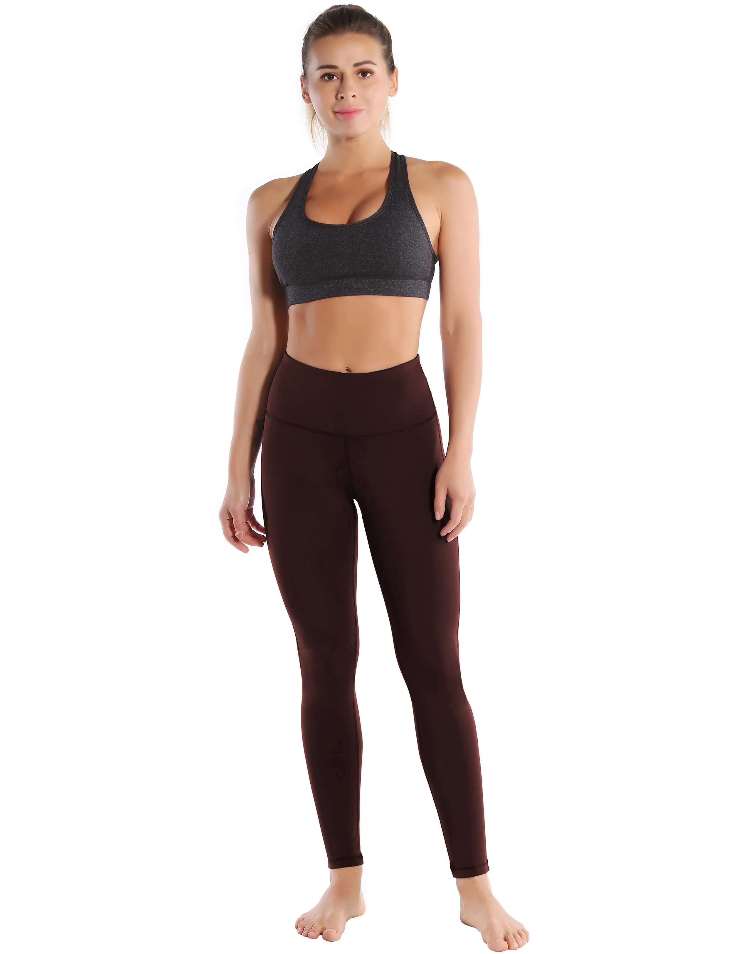 High Waist Side Line Running Pants mahoganymaroon_Running