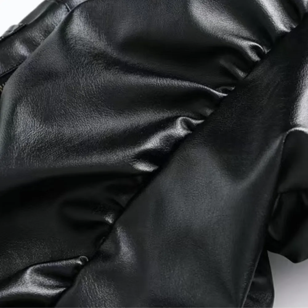 hooded leather jacket